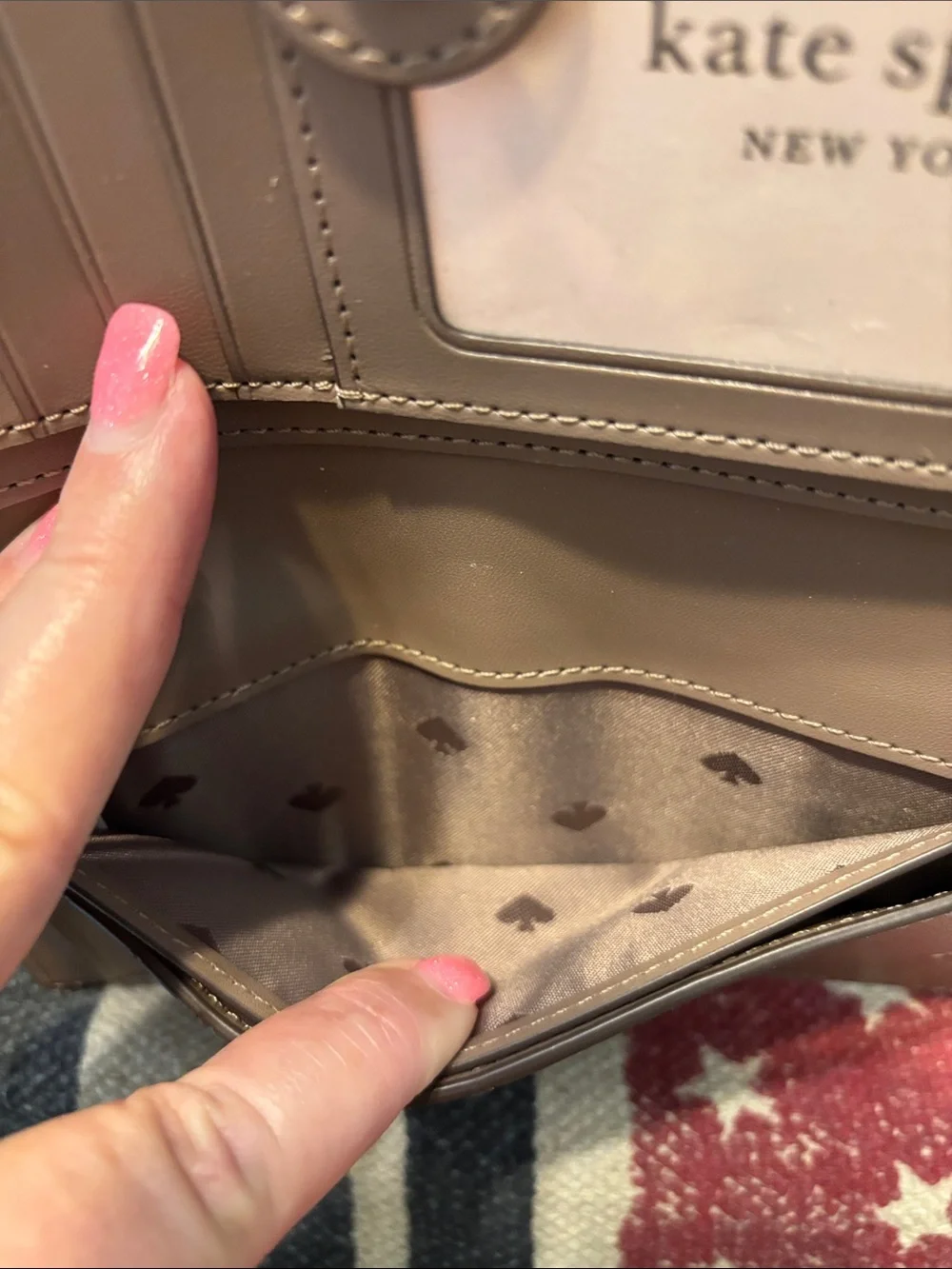 kate spade Light Taupe Saffiano Leather Continental Wallet